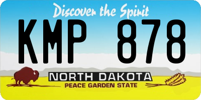 ND license plate KMP878