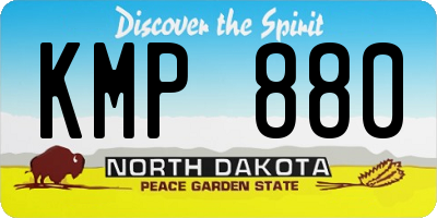 ND license plate KMP880