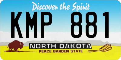 ND license plate KMP881