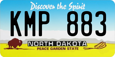 ND license plate KMP883