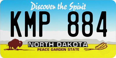 ND license plate KMP884