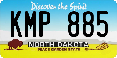 ND license plate KMP885