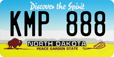 ND license plate KMP888