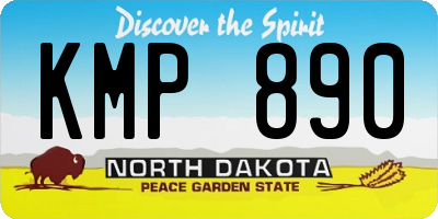 ND license plate KMP890