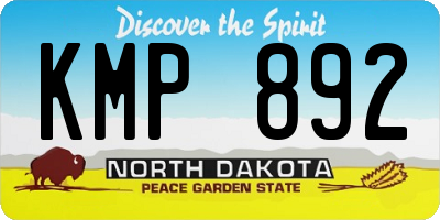 ND license plate KMP892