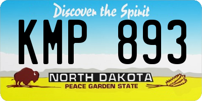 ND license plate KMP893