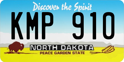 ND license plate KMP910