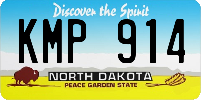 ND license plate KMP914