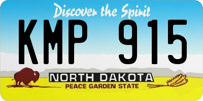 ND license plate KMP915