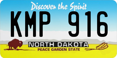 ND license plate KMP916