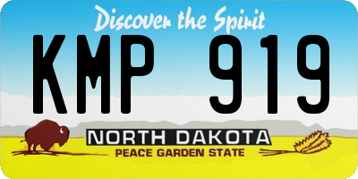 ND license plate KMP919