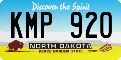 ND license plate KMP920