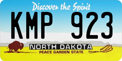 ND license plate KMP923