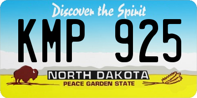 ND license plate KMP925