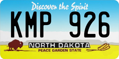 ND license plate KMP926