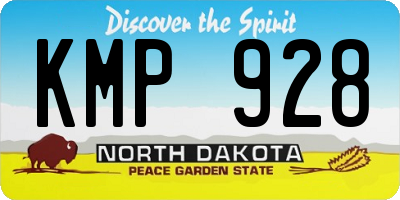 ND license plate KMP928