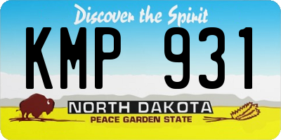 ND license plate KMP931