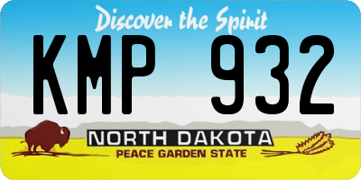 ND license plate KMP932