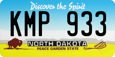 ND license plate KMP933