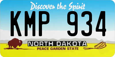ND license plate KMP934