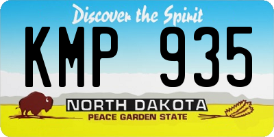 ND license plate KMP935