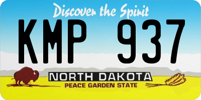 ND license plate KMP937