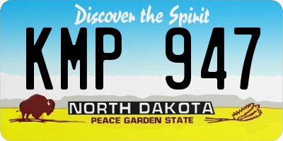 ND license plate KMP947