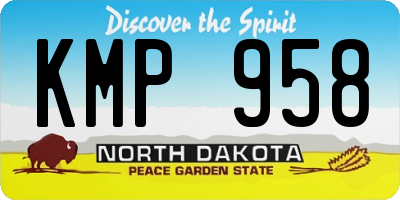 ND license plate KMP958
