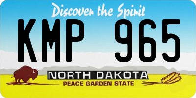 ND license plate KMP965