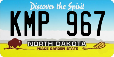 ND license plate KMP967