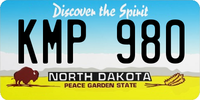 ND license plate KMP980