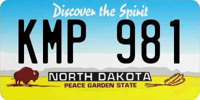 ND license plate KMP981