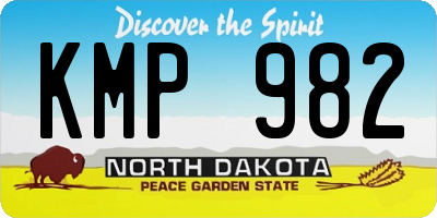 ND license plate KMP982