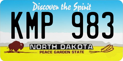ND license plate KMP983
