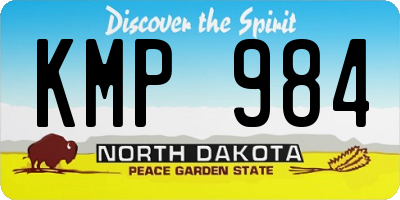 ND license plate KMP984