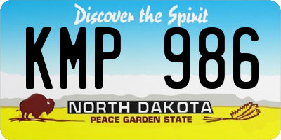 ND license plate KMP986