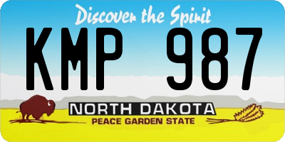 ND license plate KMP987