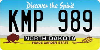 ND license plate KMP989