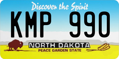ND license plate KMP990