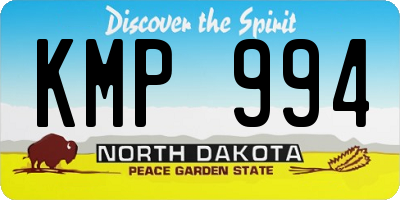 ND license plate KMP994