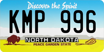 ND license plate KMP996