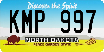 ND license plate KMP997