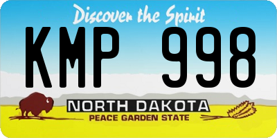 ND license plate KMP998