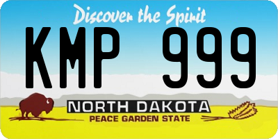 ND license plate KMP999