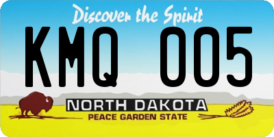 ND license plate KMQ005