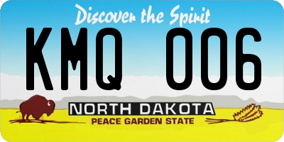 ND license plate KMQ006