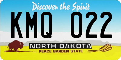 ND license plate KMQ022