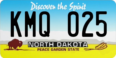 ND license plate KMQ025