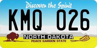 ND license plate KMQ026