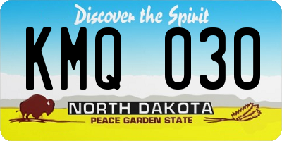 ND license plate KMQ030